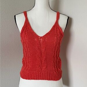 She + Sky Dark Coral Cable Knit Camisole